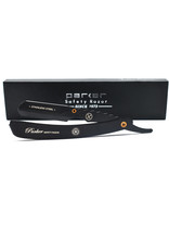 Parker Parker Straight Edge Razor - Heavy Duty Stainless Steel W/ Black Finish