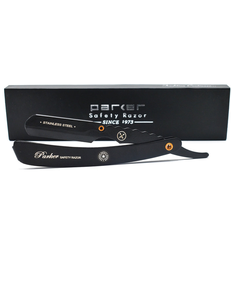 Parker Parker Straight Edge Barber Razor | SRXBLK | Heavy Duty Stainless Steel W/ Black Finish