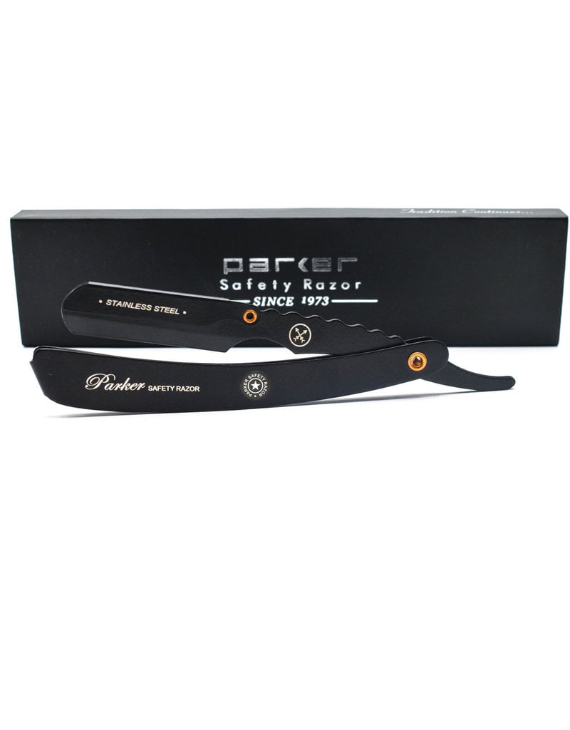 Parker Parker Straight Edge Razor - Heavy Duty Stainless Steel W/ Black Finish