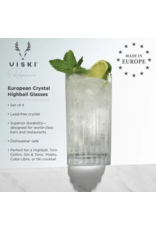 Viski European Crystal Highball Tumbler Glass Set