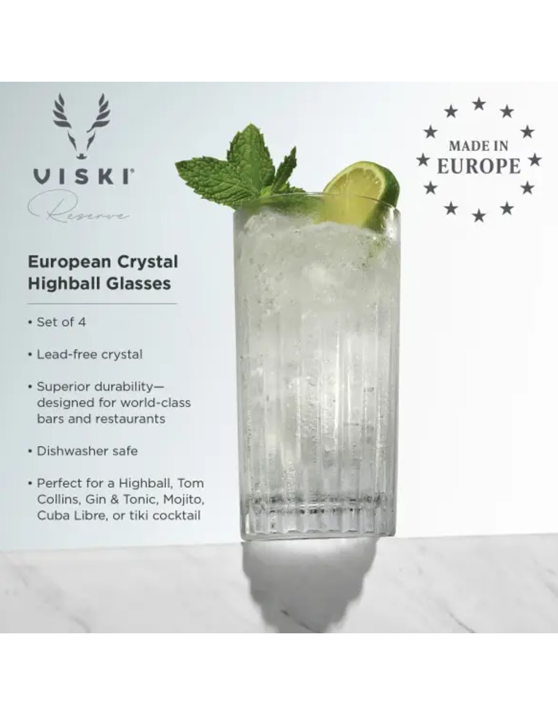 Viski European Crystal Martini Glasses