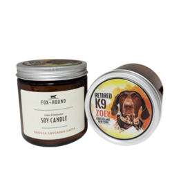 Fox + Hound Odor Eliminator Soy Candle | K9 Zoey | Vanilla Lavender Latte