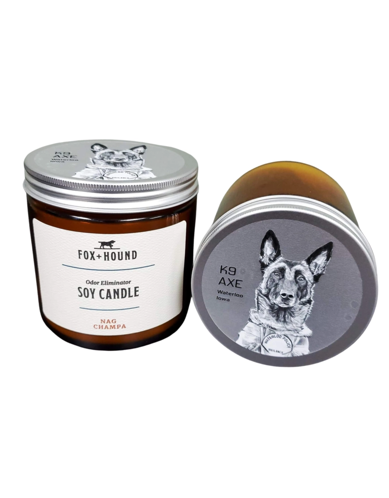 Fox + Hound Odor Eliminator Soy Candle | K9 Axe | Nag Champa