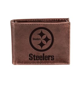 Leather Wallet |  Bi-Fold Pittsburgh Steelers