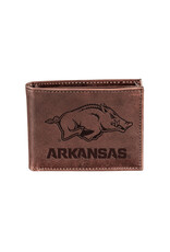 Leather Wallet |  Bi-Fold Arkansas Razorbacks