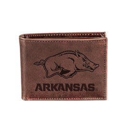 Leather Wallet |  Bi-Fold Arkansas Razorbacks