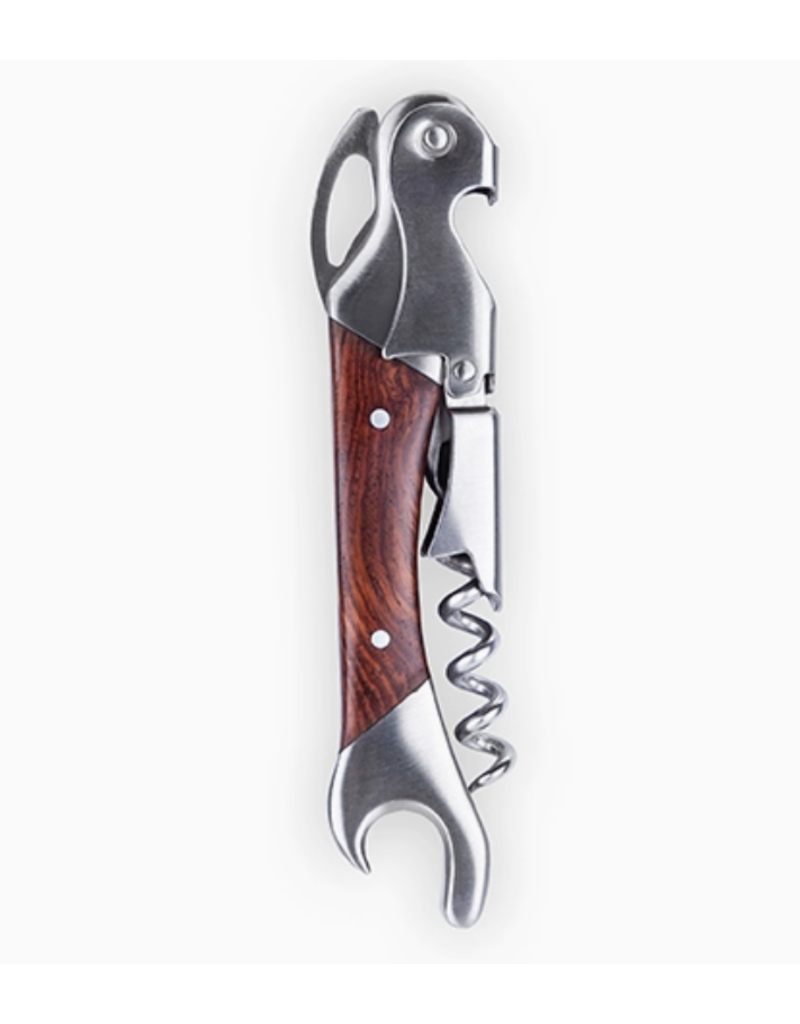 Viski Viski Double Opener Corkscrew | Wood & Stainless Steel