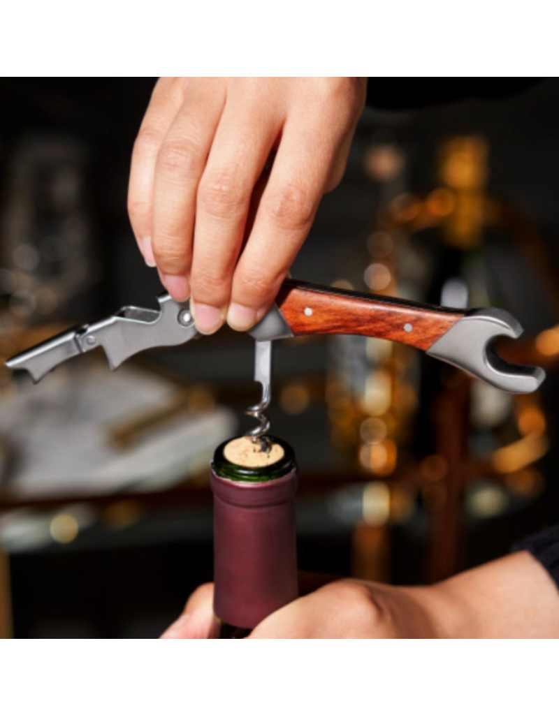 Viski Viski Double Opener Corkscrew | Wood & Stainless Steel