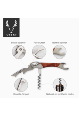 Viski Viski Double Opener Corkscrew | Wood & Stainless Steel