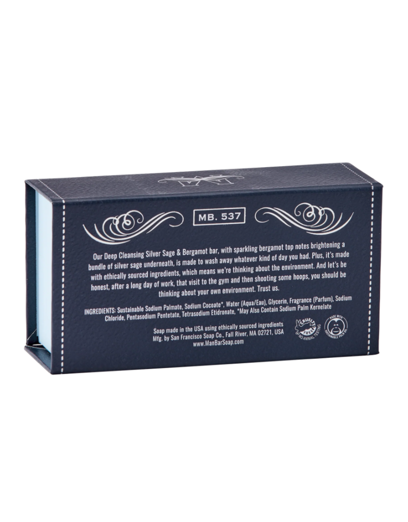 San Francisco Soap Co Man Bar Bath Soap | Silver Sage & Bergamot