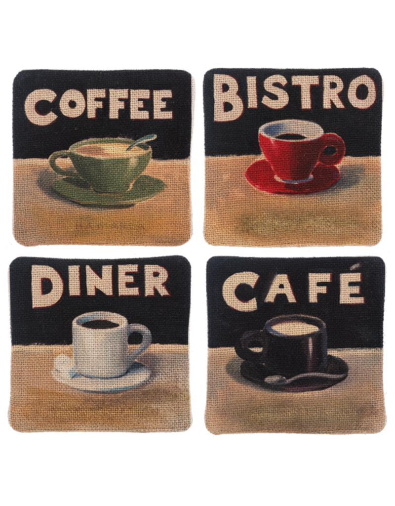 Caffeination Station Flax Coaster Set