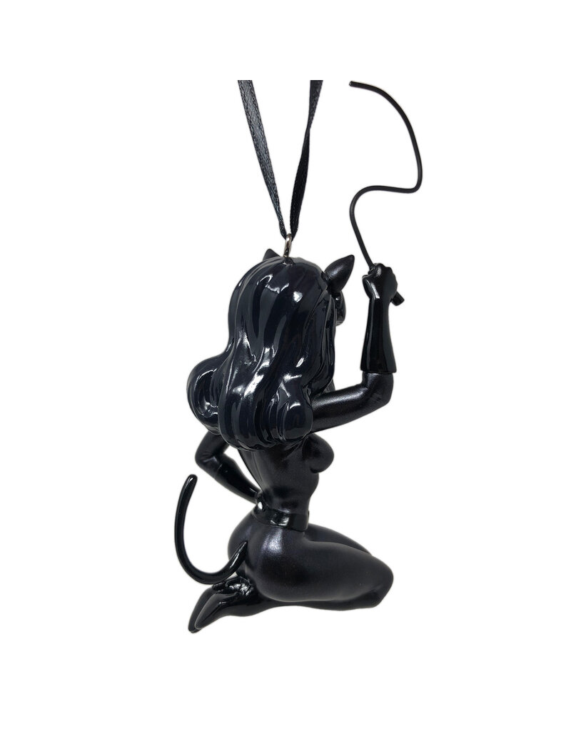 Retro-a-go-go Bettie Page Ornament | Li'l Bettie Kitten With a Whip
