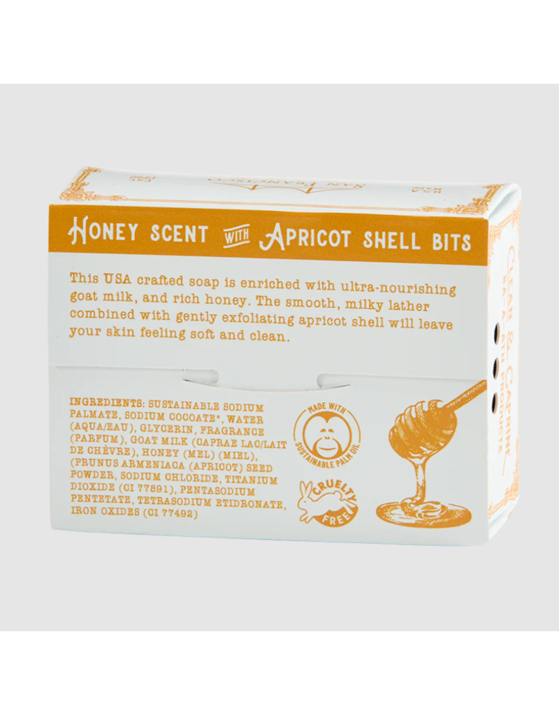 San Francisco Soap Co Clean & Caprine Goat Milk Bath Soap | Honey & Apricot Shell