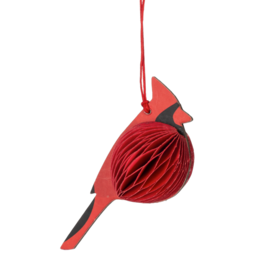 Vintage Honeycomb Ornament | Cardinal | Set of 4