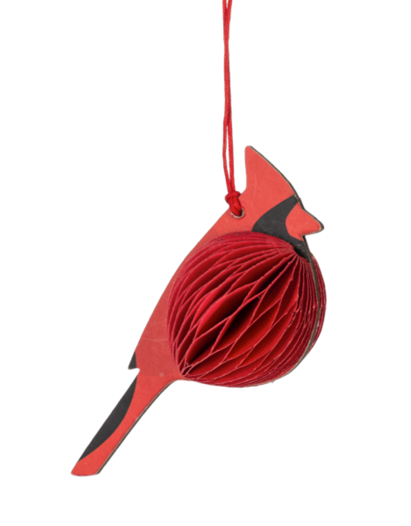 Vintage Honeycomb Ornament | Cardinal | Set of 4