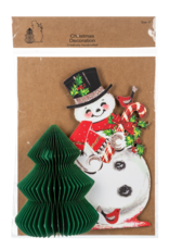 Vintage Honeycomb Decor | Snowman