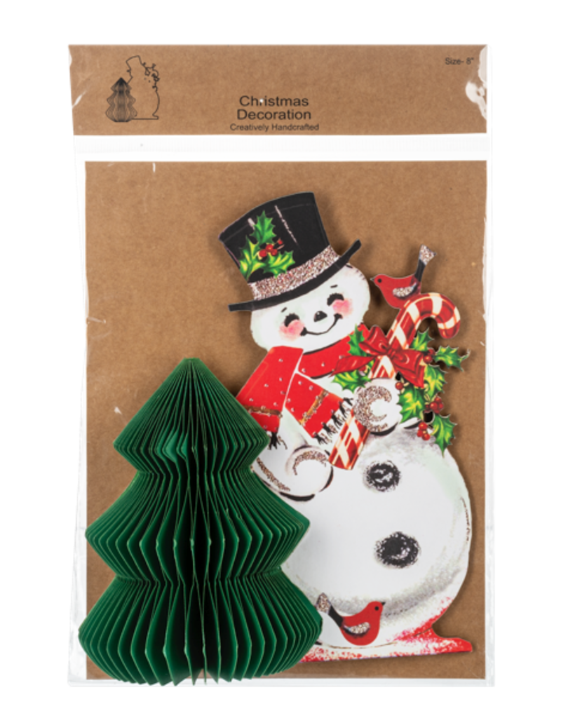 Vintage Honeycomb Decor | Snowman