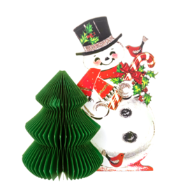 Vintage Honeycomb Decor | Snowman