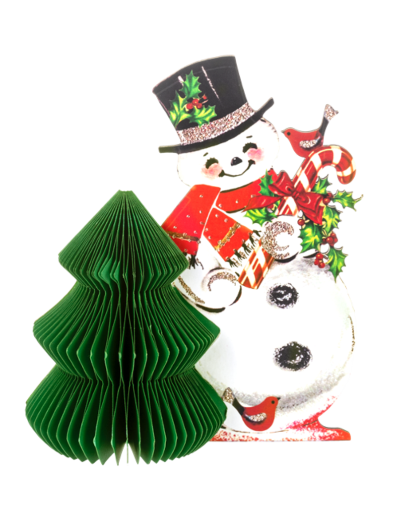 Vintage Honeycomb Decor | Snowman
