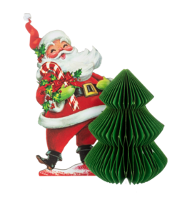 Vintage Honeycomb Decor | Santa & Tree