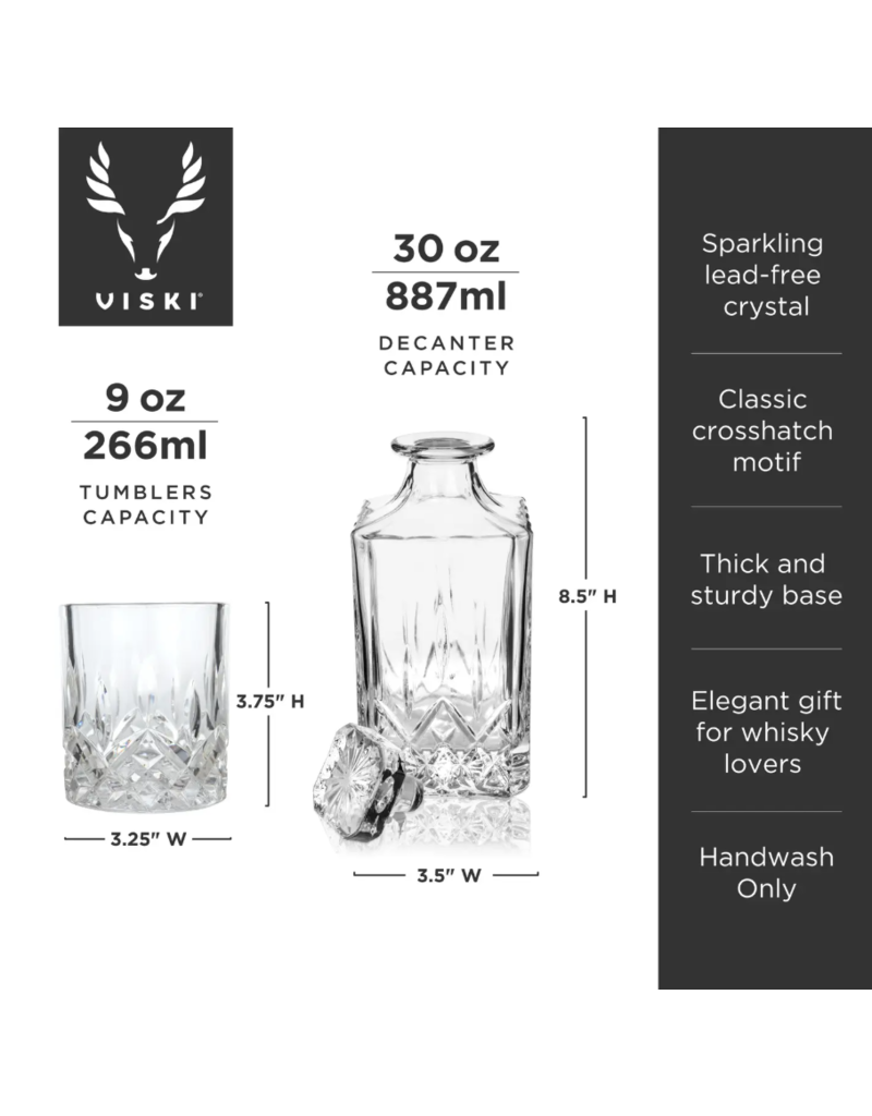 Viski Admiral Whiskey Decanter & Tumbler Set