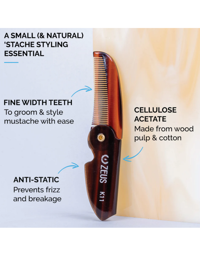 Zeus Zeus Mustache Comb | Folding
