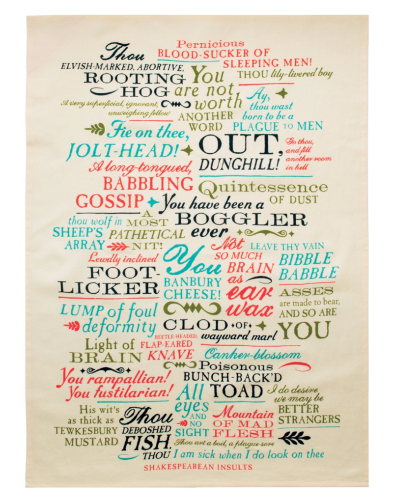 Unemployed Philosophers Guild Tea Towel | Shakespearean Insults