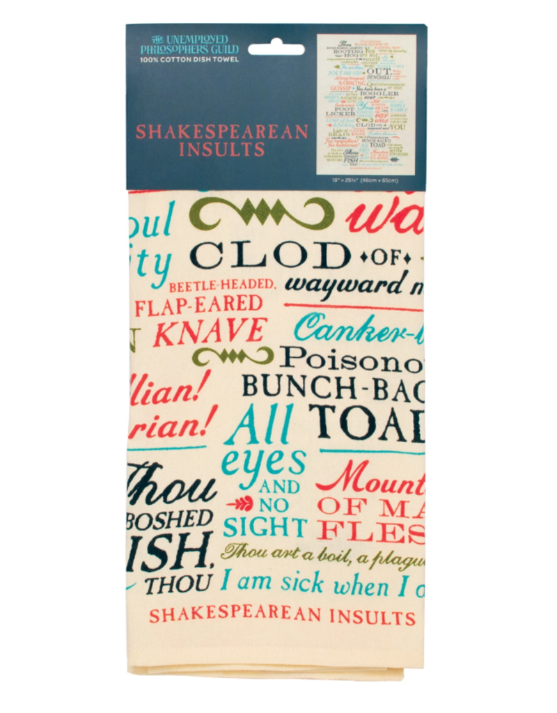 Unemployed Philosophers Guild Tea Towel | Shakespearean Insults