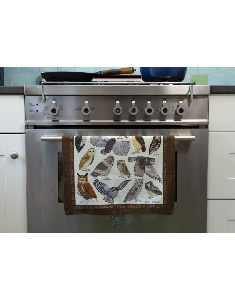 Unemployed Philosophers Guild Tea Towel | Owls