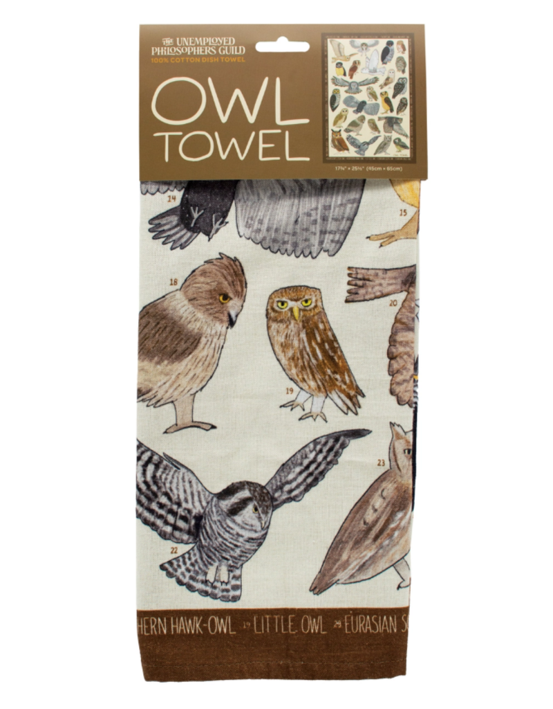 Unemployed Philosophers Guild Tea Towel | Owls