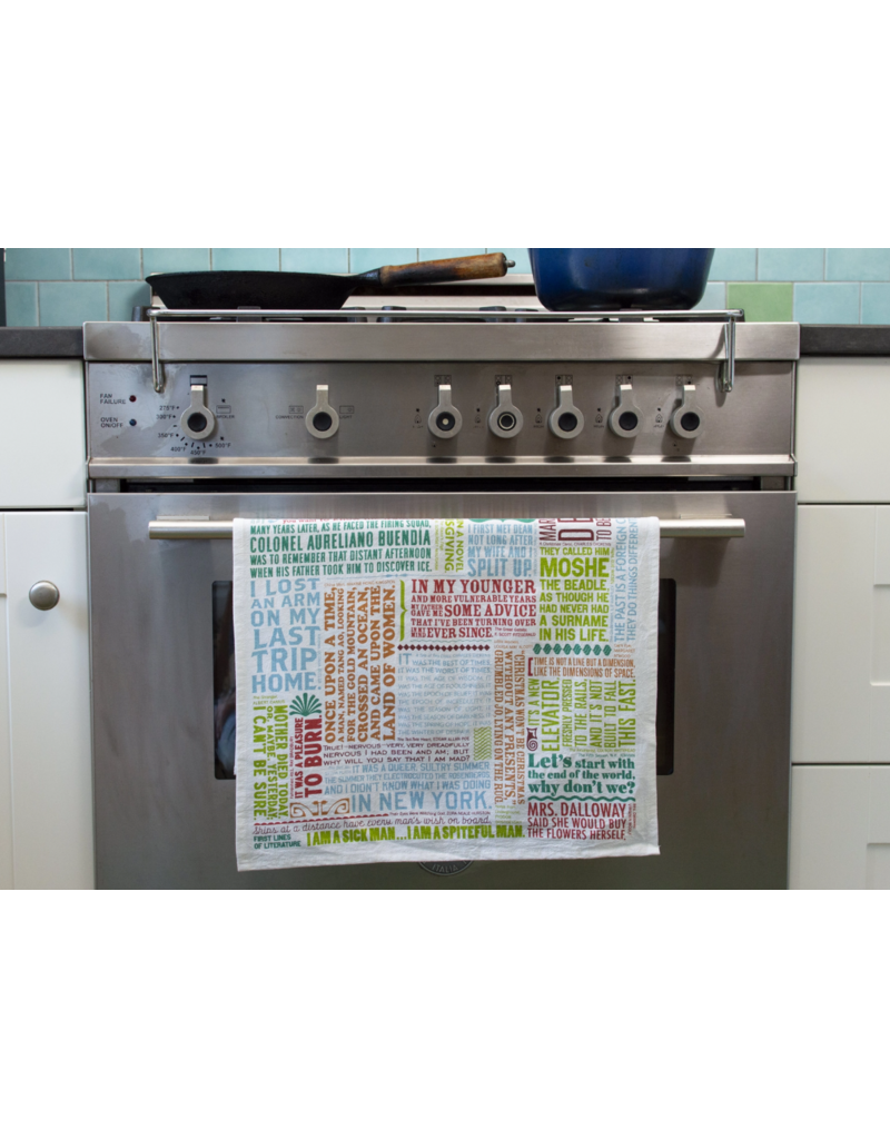 Unemployed Philosophers Guild Tea Towel | First Lines of Literature