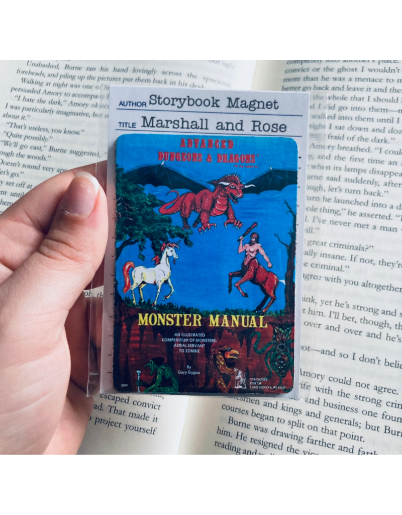 Marshall and Rose Bookish Wooden Magnet |  Dungeons & Dragons Monster Manual