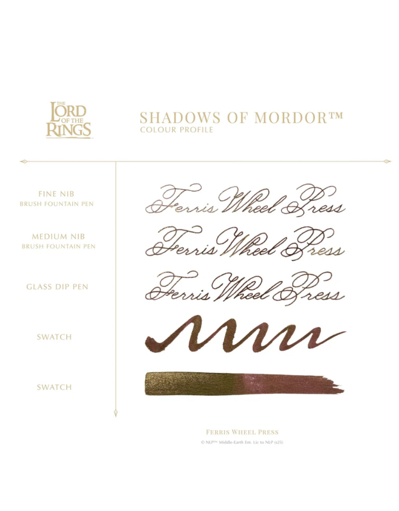 Ferris Wheel Press Ferris Wheel Press X Lord of the Rings Fountain Pen Ink | Shadows of Mordor | 28ml