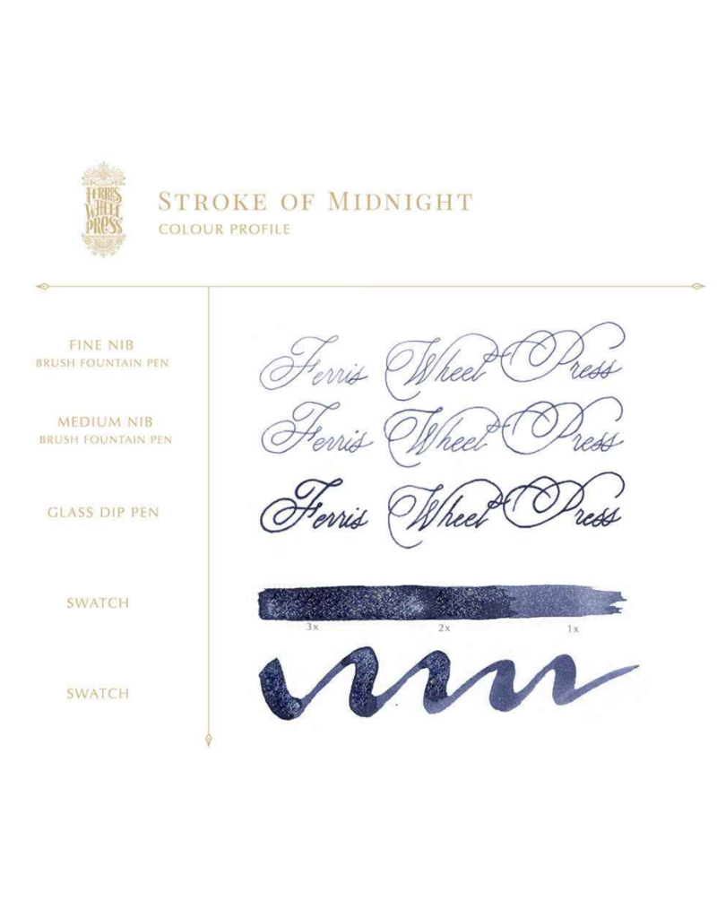 Ferris Wheel Press Fountain Pen Ink | Stroke of Midnight | 38ml