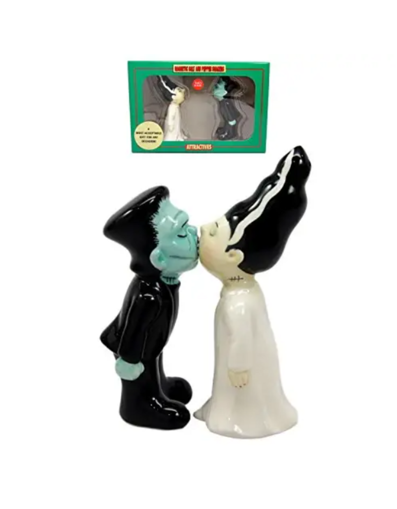 Pacific Giftware Salt & Pepper Shaker Set | Mr. & Mrs. Frankenstein
