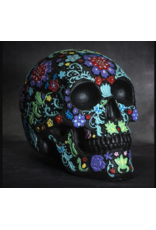 Pacific Giftware Black Floral Day of the Dead Skull