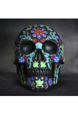 Pacific Giftware Black Floral Day of the Dead Skull