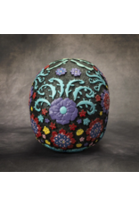 Pacific Giftware Black Floral Day of the Dead Skull