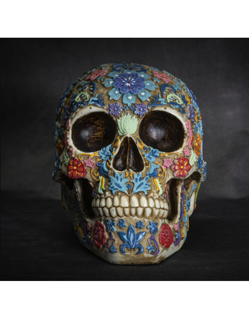 Pacific Giftware Floral Day of the Dead Skull