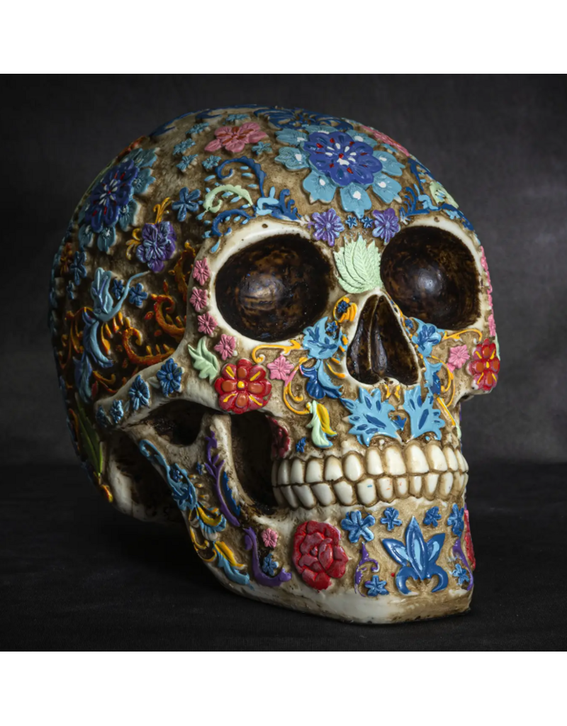 Pacific Giftware Floral Day of the Dead Skull