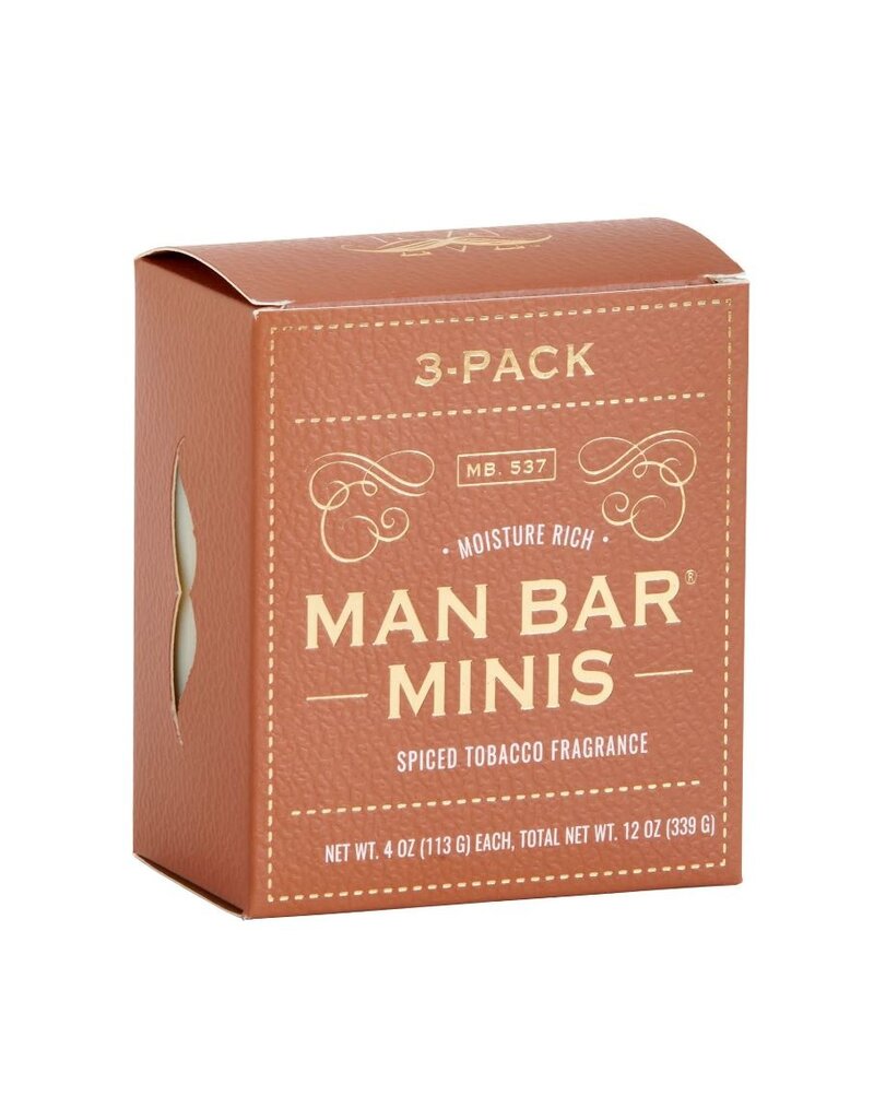 San Francisco Soap Co Man Bar Bath Soap | 3 Pack Mini | Spiced Tobacco