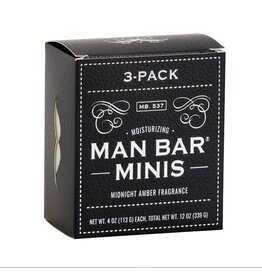 San Francisco Soap Co Man Bar Bath Soap | 3 Pack Mini | Midnight Amber