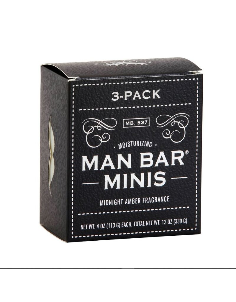 San Francisco Soap Co Man Bar Bath Soap | 3 Pack Mini | Midnight Amber