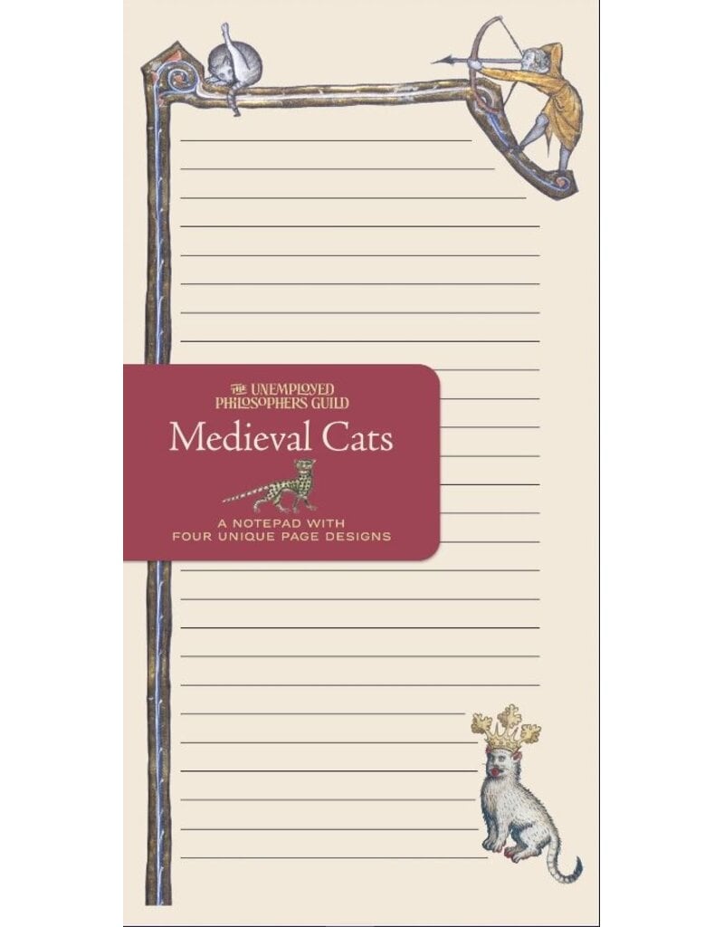 Unemployed Philosophers Guild Medieval Cats Notepad