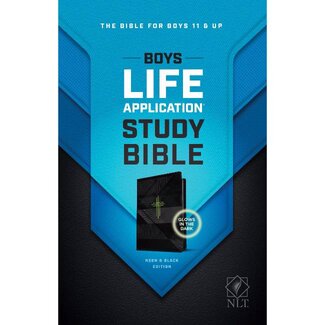 NLT Boys Life Application Study Bible - Neon/Black