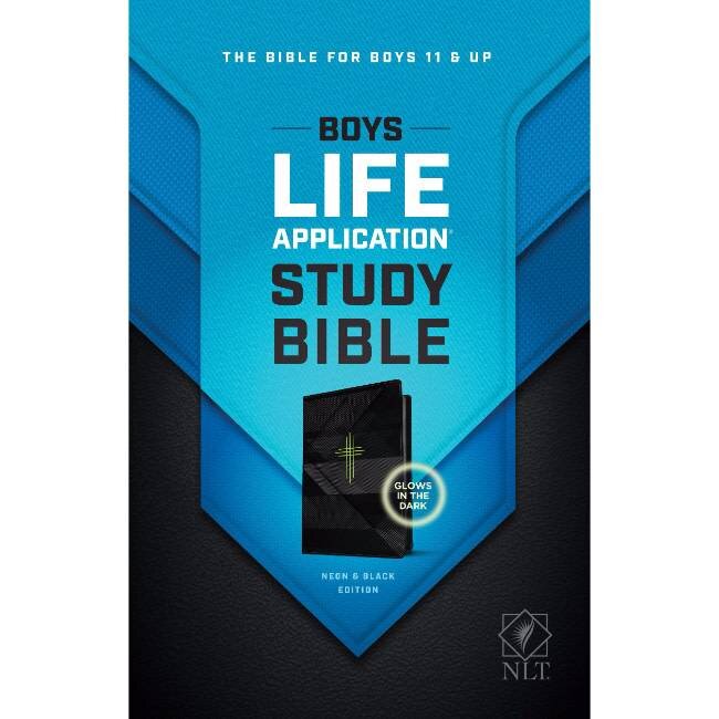NLT Boys Life Application Study Bible - Neon/Black