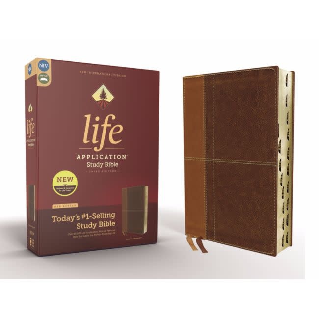 NIV, Life Application Study Bible, Third Edition, Leathersoft, Brown, Indexed, Red Letter Edition
