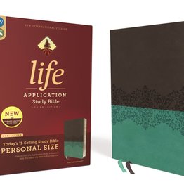 NIV Life Application Study Bible, Third Edition, Personal Size, Leathersoft, Gray and Teal, Indexed