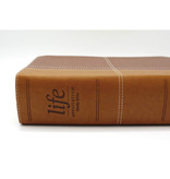 NIV, Life Application Study Bible, Third Edition, Large Print, Leathersoft, Brown, Red Letter Edition, Thumb Indexed