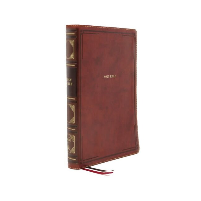 NKJV, Thinline Reference Bible, Leathersoft, Brown, Red Letter Edition, Comfort Print